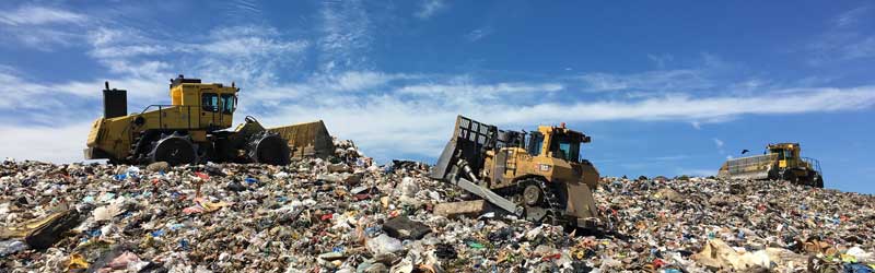 Machinery working at Cedar Hills Regional Landfill