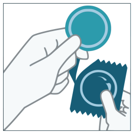 Removal of condom from package