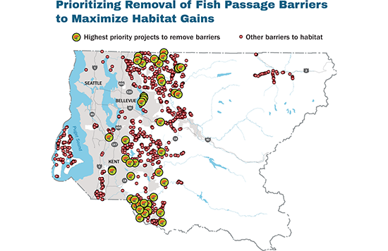 King County fish passage map